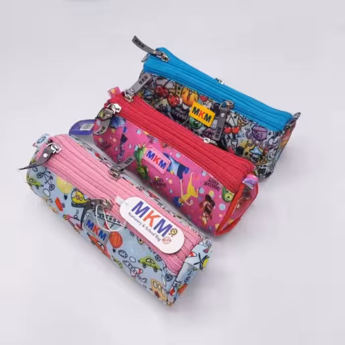 جامدادی 3 زیپ استوانه‌ای MKM مدل 1224