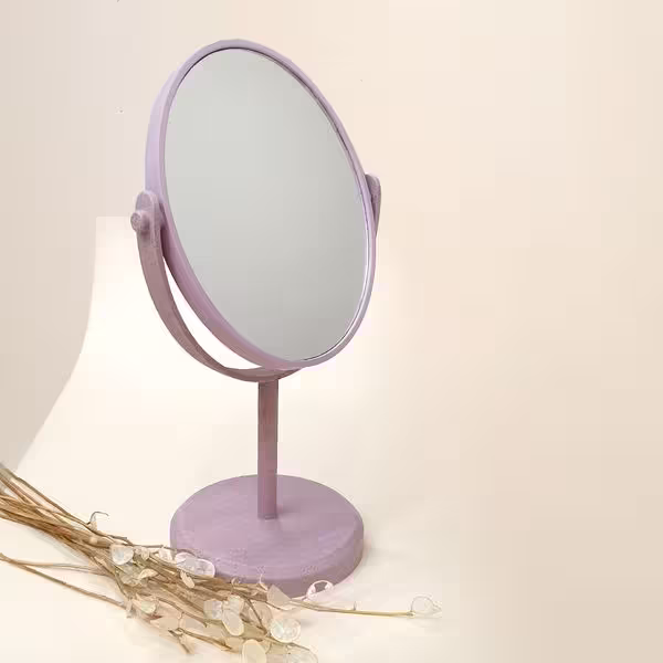 آینه رومیزی دو طرفه بیضی  16*13 یاسی  تیسا اکسسوری