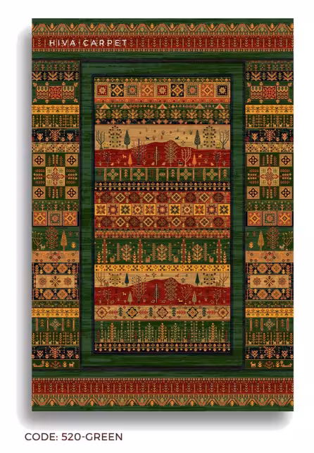 فرش هیوا کلکسیون بوستان کد 520 سبز