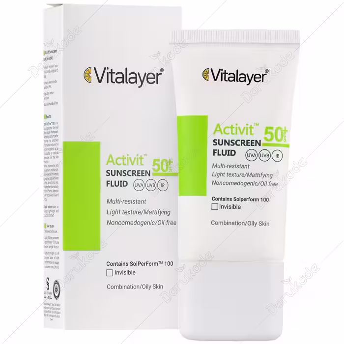 کرم ضد آفتاب بی رنگ پوست چرب Activit SPF50