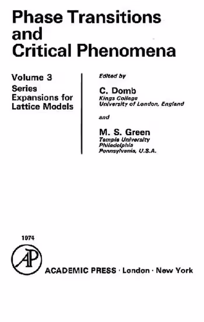 خرید و دانلود نسخه کامل کتاب Phase Transitions and Critical Phenomena, Vol. 3