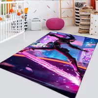 فرشینه چاپی طرح فورتنایت با تم ارغوانی و کد WAs-3408
