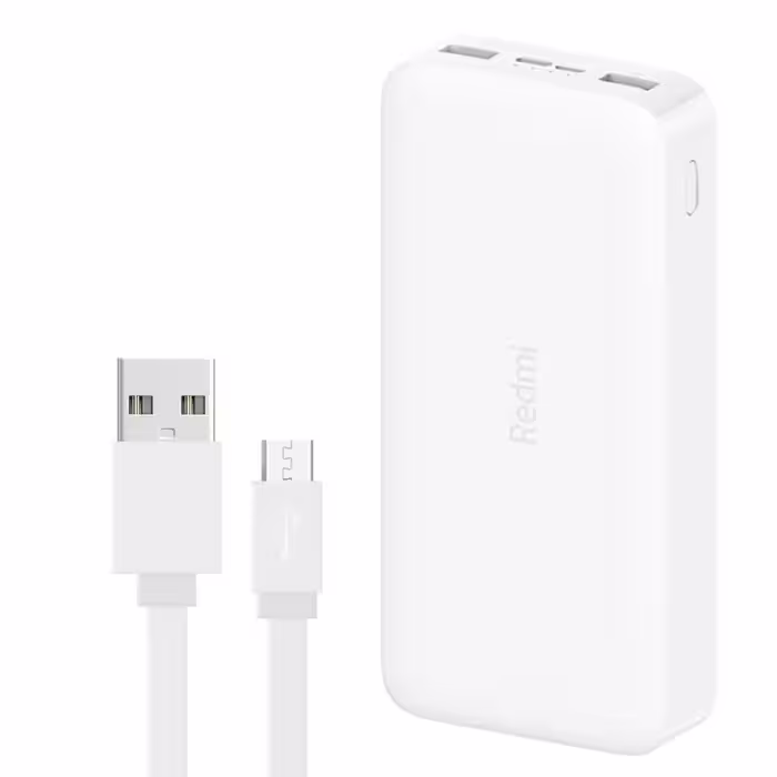 پاوربانک شیائومی مدل Redmi ظرفیت 20000 میلی آمپرساعت به همراه کابل تبدیل microUSB | کالا مکس