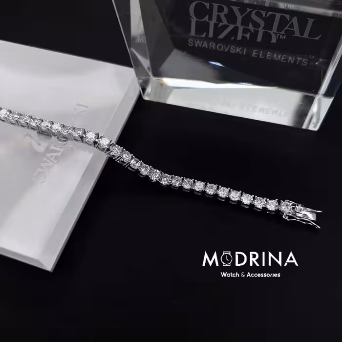 دستبند تنیسی کریستال سواروسکی 19.5 سانت Swarovski