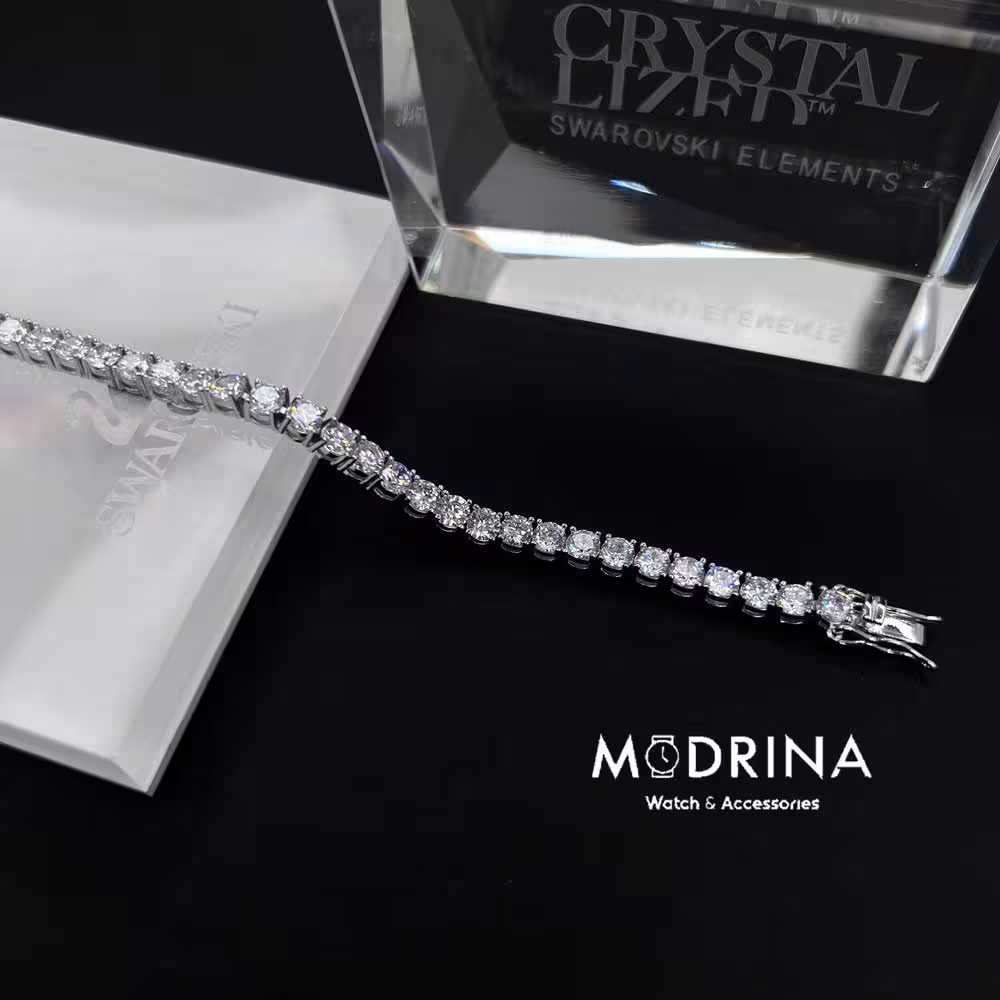 دستبند تنیسی کریستال سواروسکی 19.5 سانت Swarovski