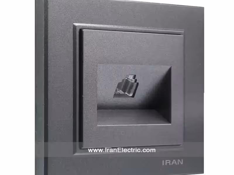 سوکت تلفن برلیان رنگی زغال سنگی ایران الکتریک