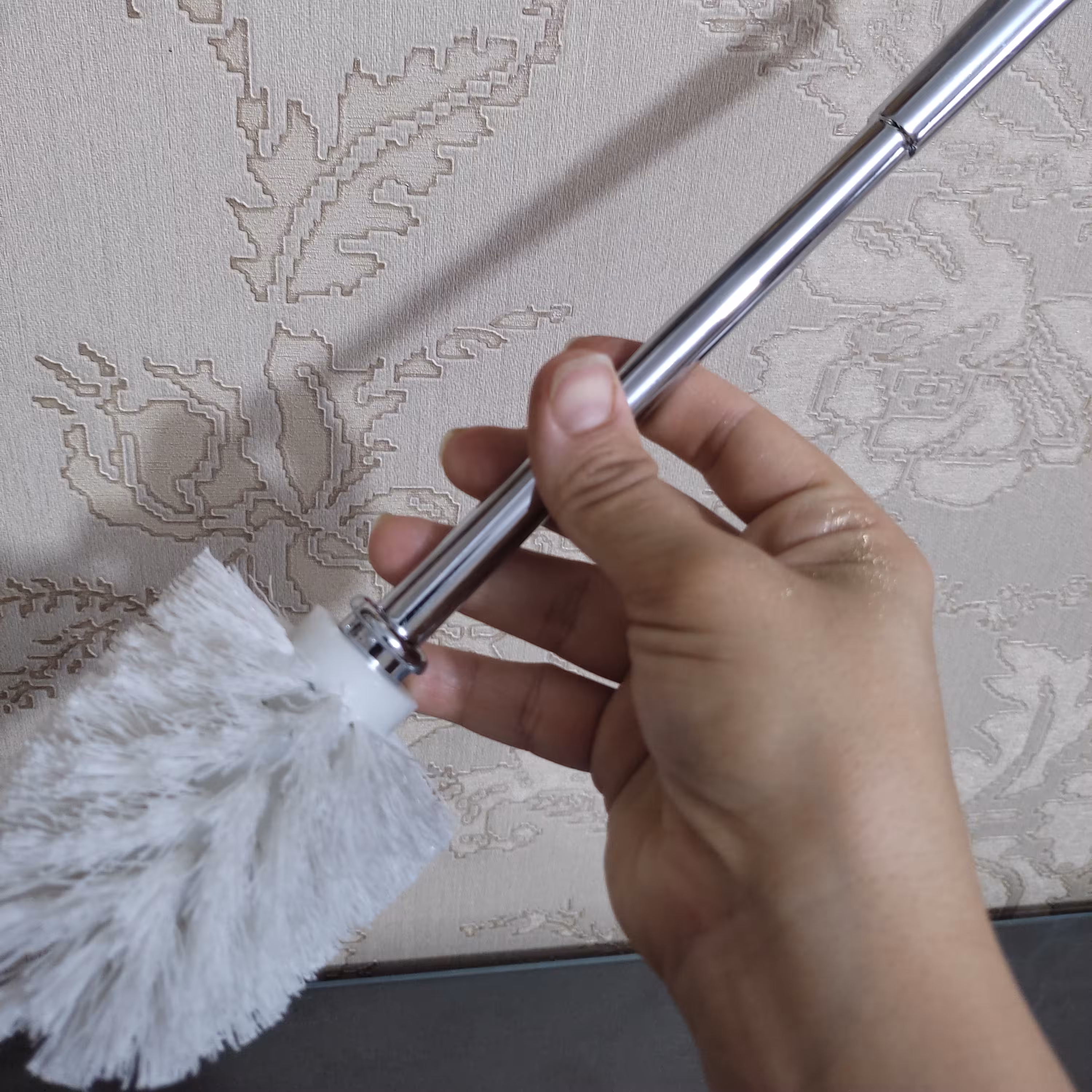 دسته فرچه توالت نقره ای خارجی درجه کیفیت عالی فرچه جدا میشود