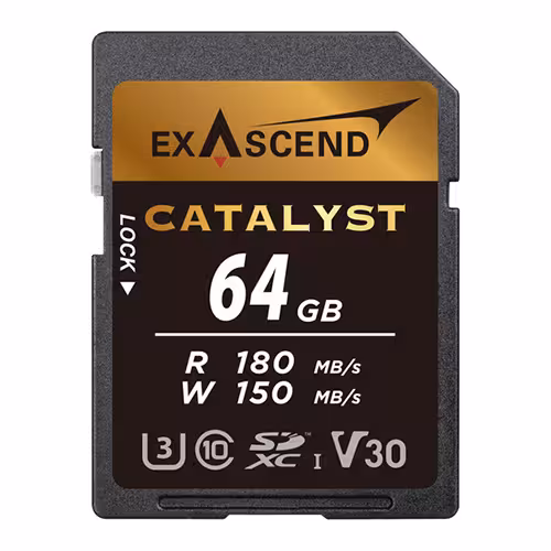 کارت حافظه SD اکساسند Exascend Catalyst UHS-I SDXC 64GB 180MB/S Memory Card V30