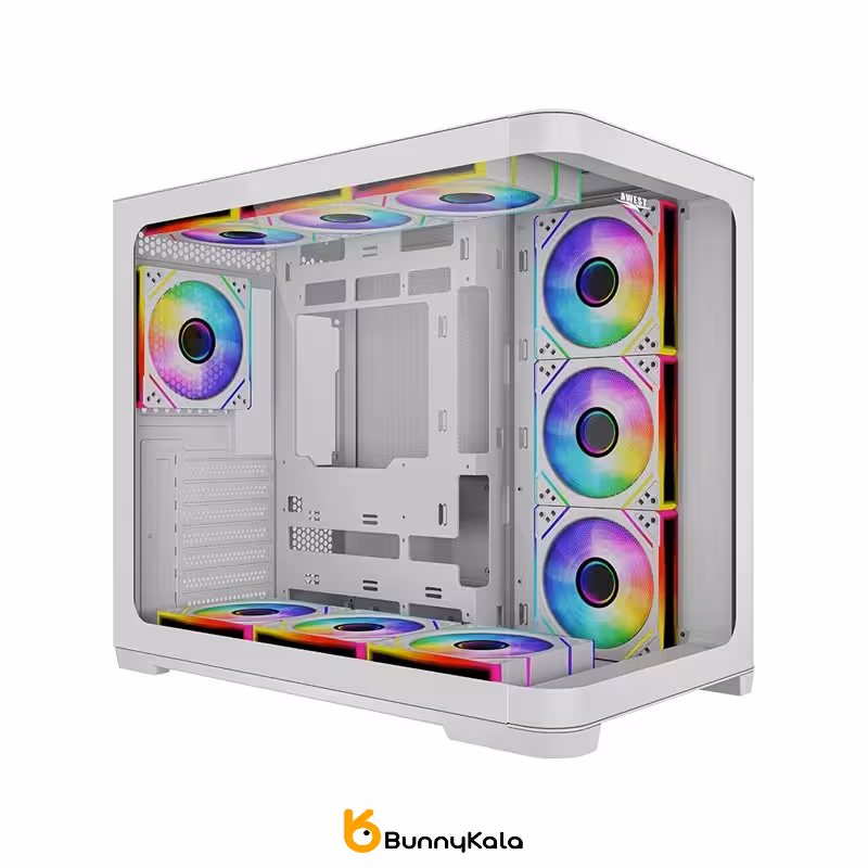 کیس کامپیوتر اوست مدل GT AQ18 MW RGB Mid Tower سفید