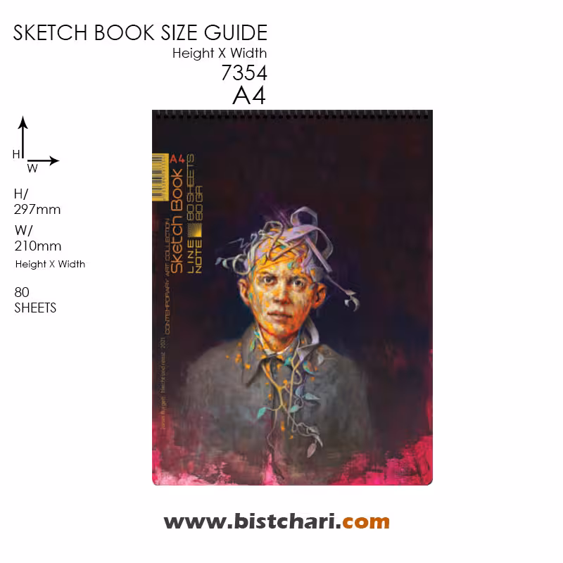 دفتر طراحی 80 برگ A4 مدل Contemporary art collection برند لاین نوت Line note