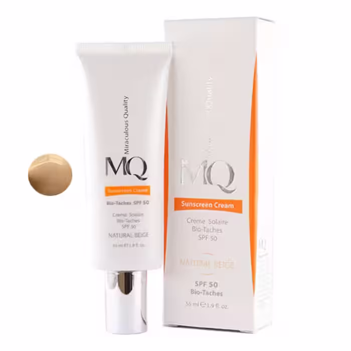 کرم ضد آفتاب نرمال SPF 50 بژ طبیعی ام کیو حجم 55 میلی لیتر
