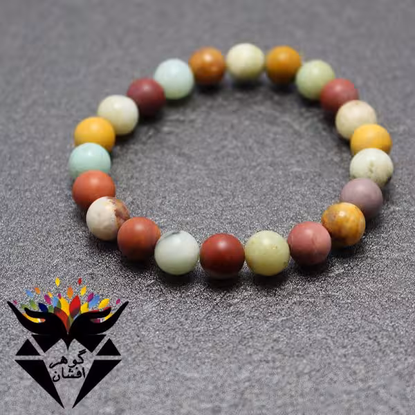 دستبند آمازونیت و موکائیت اصل خوشرنگ کد D_1859