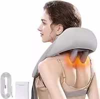 ماساژور گردن DYMIROY برای گردن و شانه با گرما، ماساژور گردن Goletsure، ماساژور گردن و پشت شیاتسو با حرارت، ماساژ دستی شبیه سازی شده 5 بعدی سر بزرگ