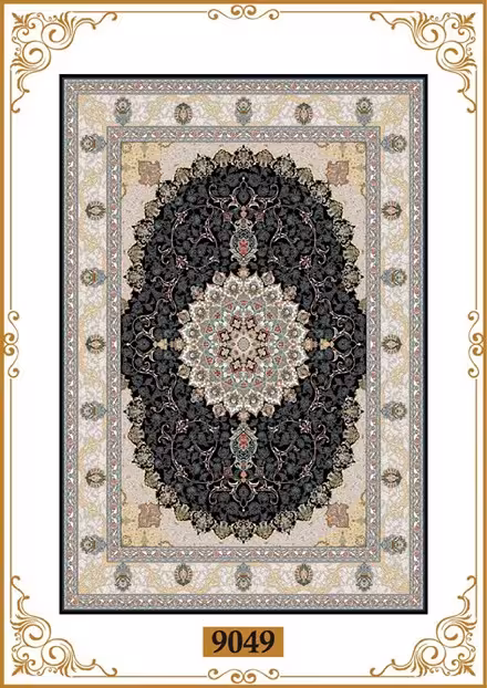 فرشینه چاپی 4 لایه ترمزگیر دار با طرح سنتی،پشت دات و چرم–تولید در ابعاد مختلف-کد 9050