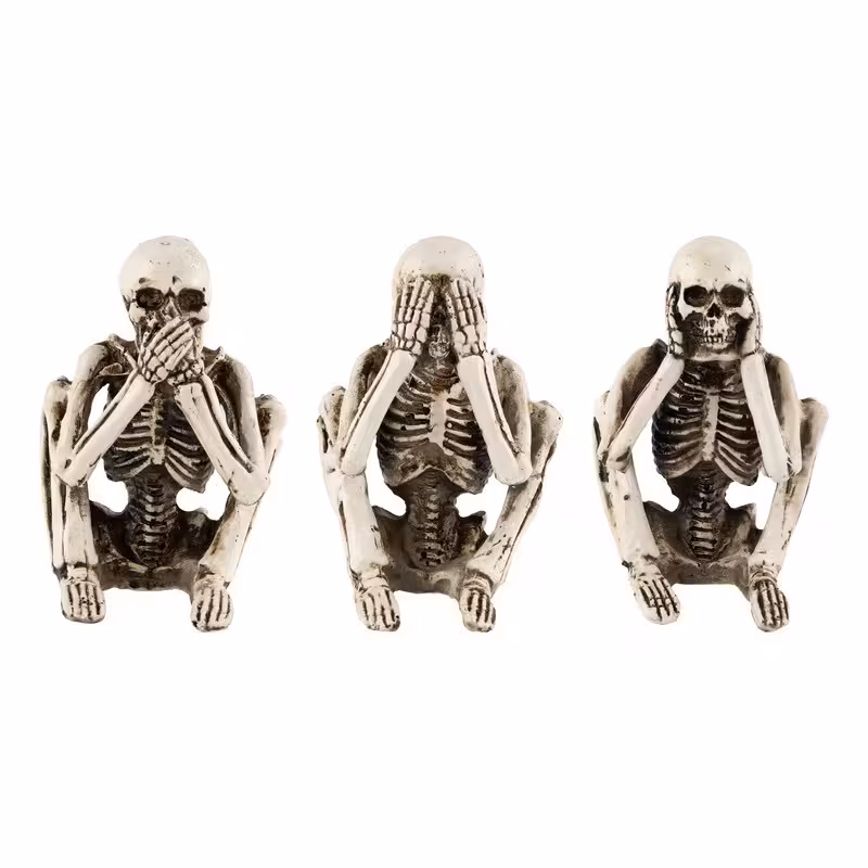 مجسمه اسکلت کر و کور و لال مجموعه 3 عددی