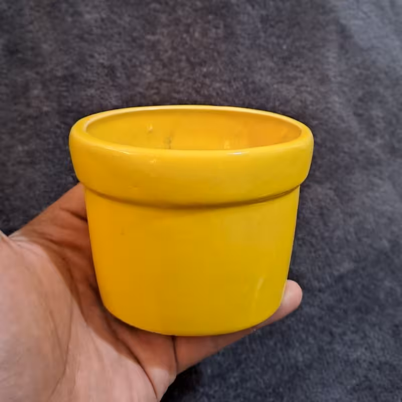 گلدان ساده زرد.سایز متوسط.  سرامیکی. مناسب برای گل و گیاهان آپارتمانی 