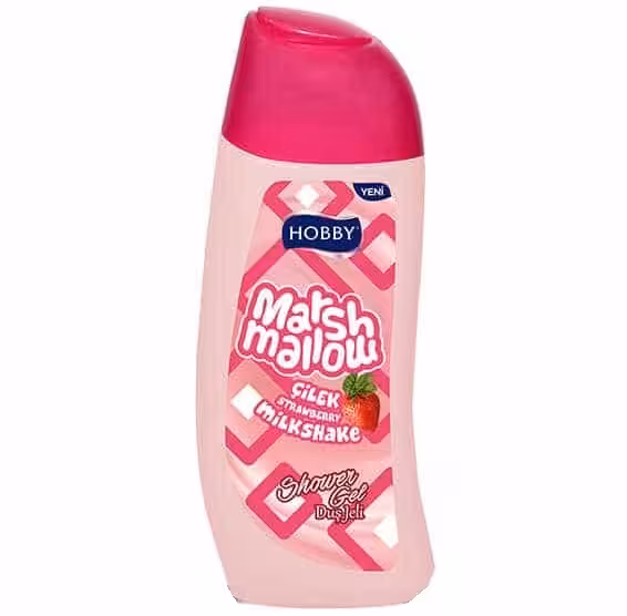 شامپو بدن هوبی Hobby مدل Marshmallow حاوی عصاره توت فرنگی حجم 500 میل