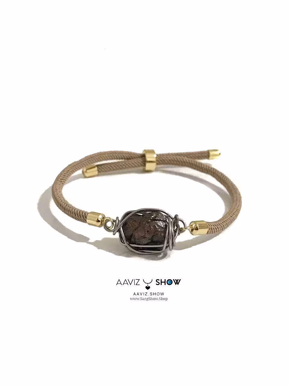 دستبند گارنت راف و عسلی نمونه استثنایی و اصل و معدنی D123