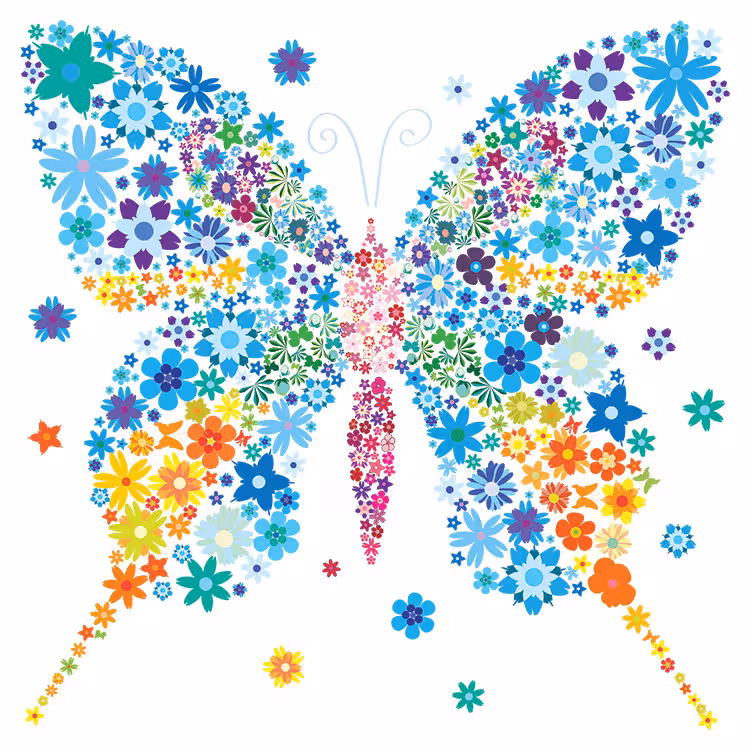 استیکر پارچه و لباس مدل دی تی اف طرح پروانه گل کد H20.16 مجموعه 3 عددی