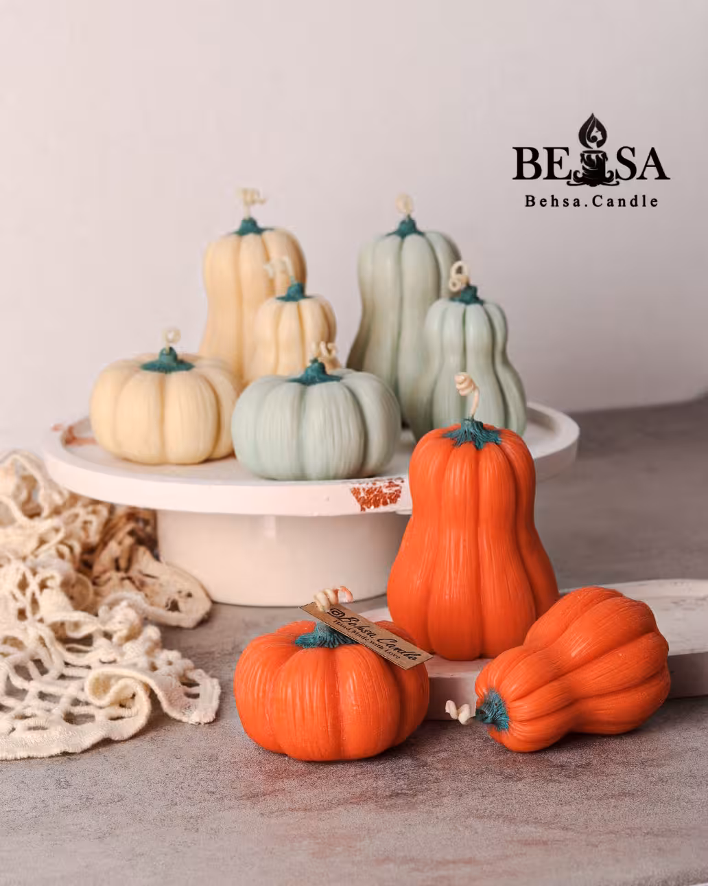 ست شمع کدو پاییزی