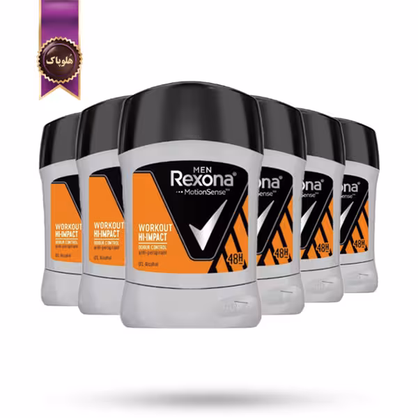 6 عدد مام صابونی مردانه رکسونا Rexona مدل قابلیت محافظت بالا Workout حجم 50 میلی‌ لیتر (اورجینال)