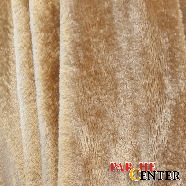 پارچه ته طاقه تدی دورو نسکافه ای روشن متراژ 55 سانتی متر