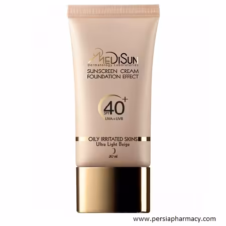 کرم ضدآفتاب با پوشش کرم پودری SPF40 مدیسان