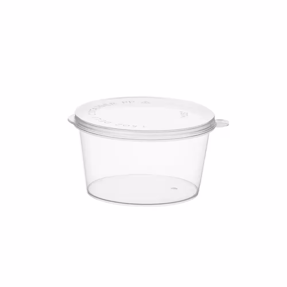 ظرف یکبار مصرف گرد 45 شفاف طب پلاستیک