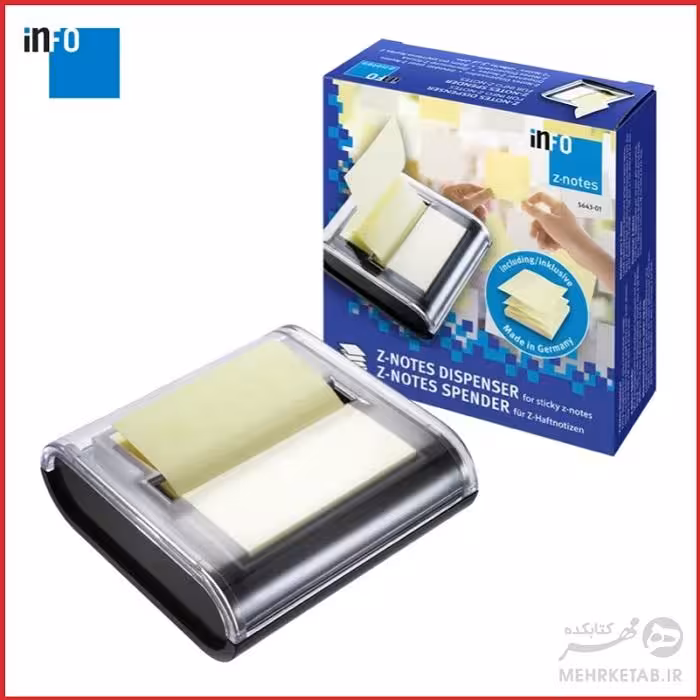 ست رومیزی هولدر و کاغذ پشت چسب دار اینفو  مدل 544301 Info z- notes dispenser 5643-01