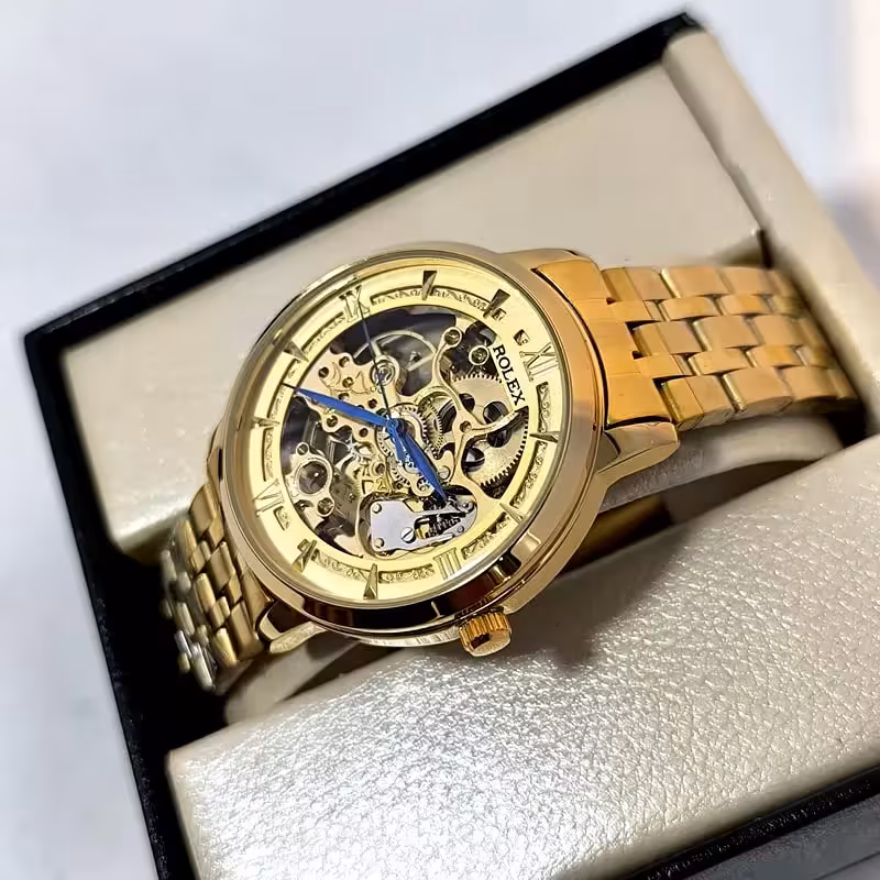 ساعت مردانه رولکس اتوماتیک – پشت شیشه ای – قلب باز – 4000