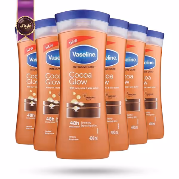 6 عدد لوسیون بدن وازلین Vaseline مدل کاکائو Cocoa Glow حجم 400 میلی لیتر (اورجینال)