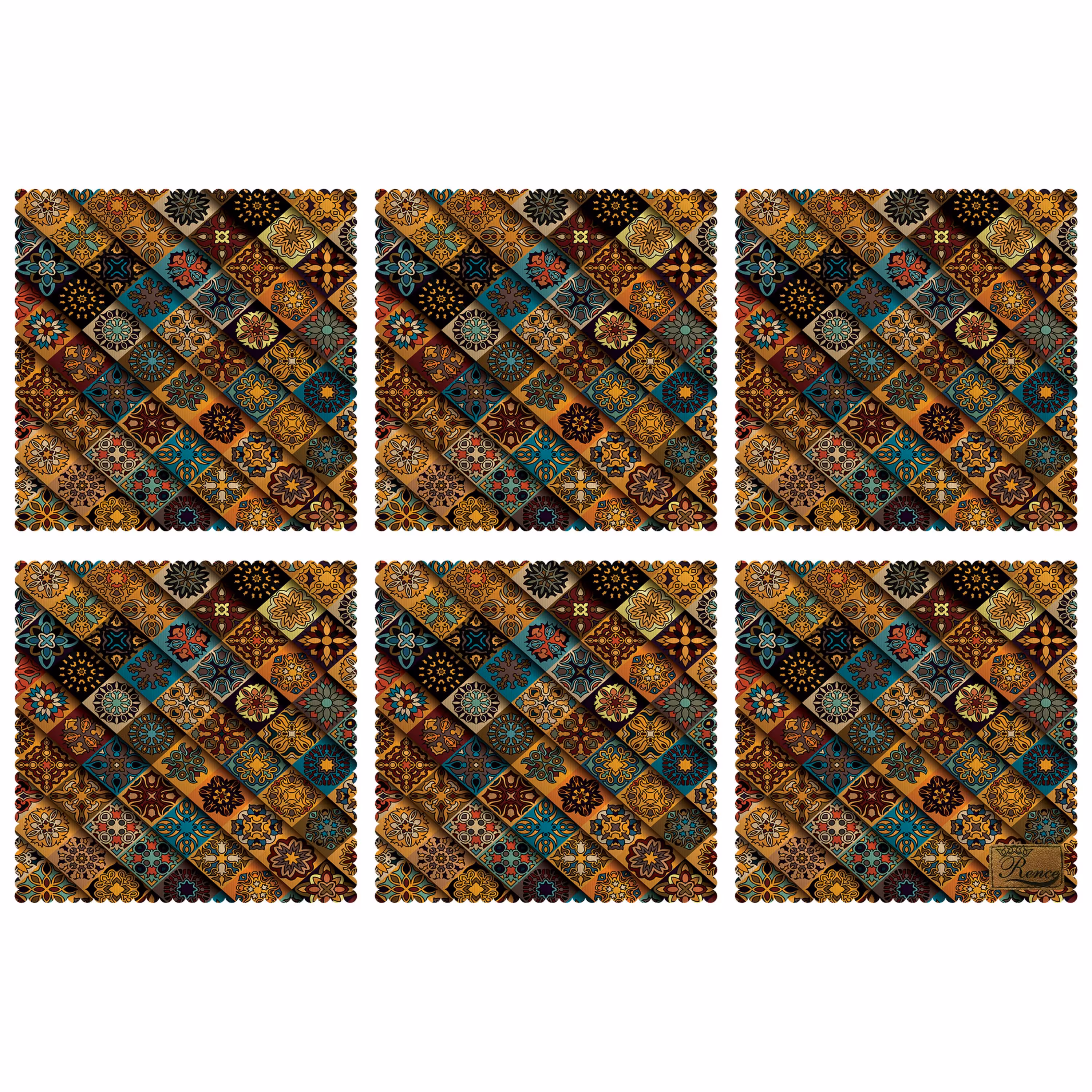 زیر بشقابی مربعی پارچه مخمل سایز 30 در 30 مدل U1-524 شرکت رنس