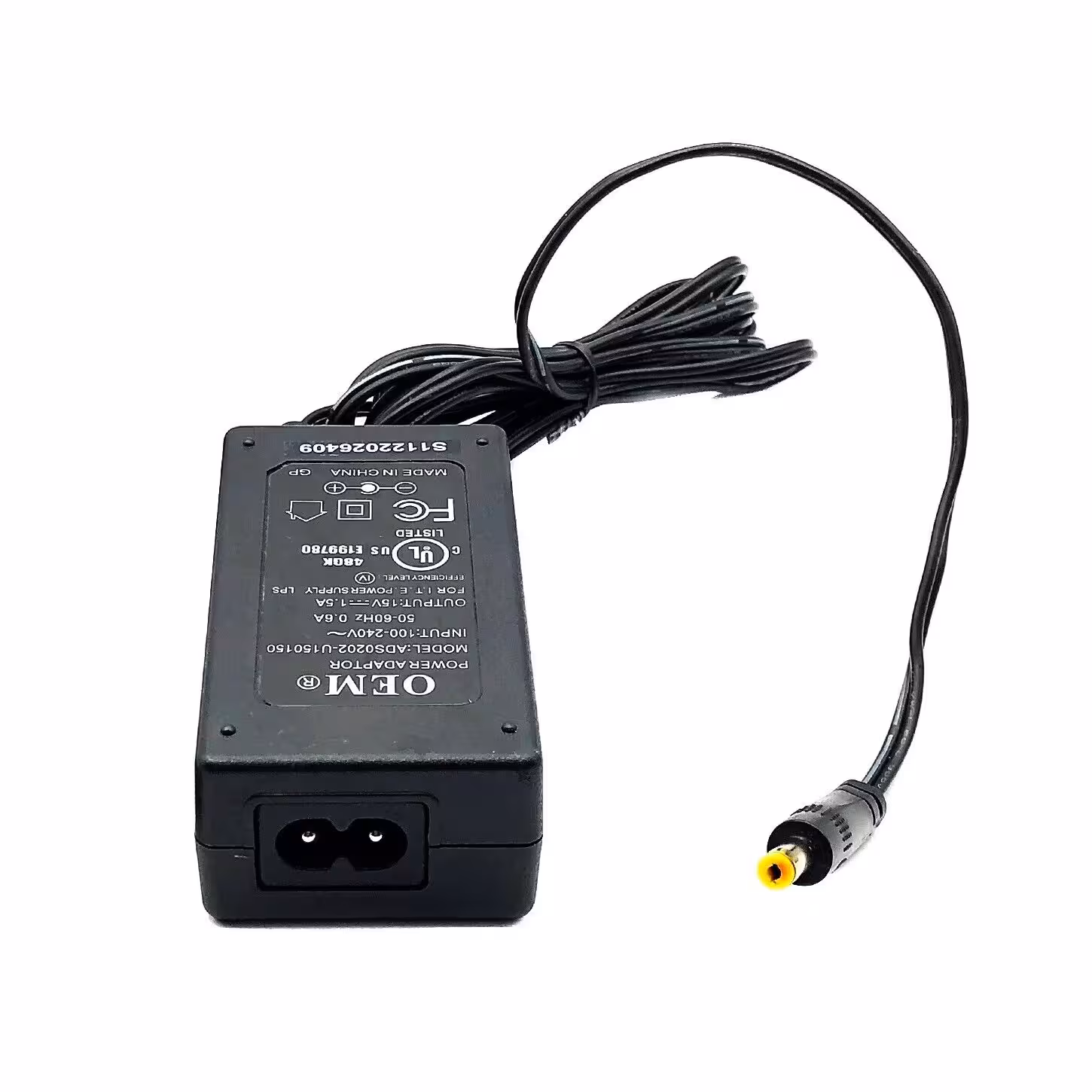 آداپتور 15 ولت 1.5 آمپر 15V/1.5A فیش استاندارد با ابعاد 5.5 در 2.1 میلی متر