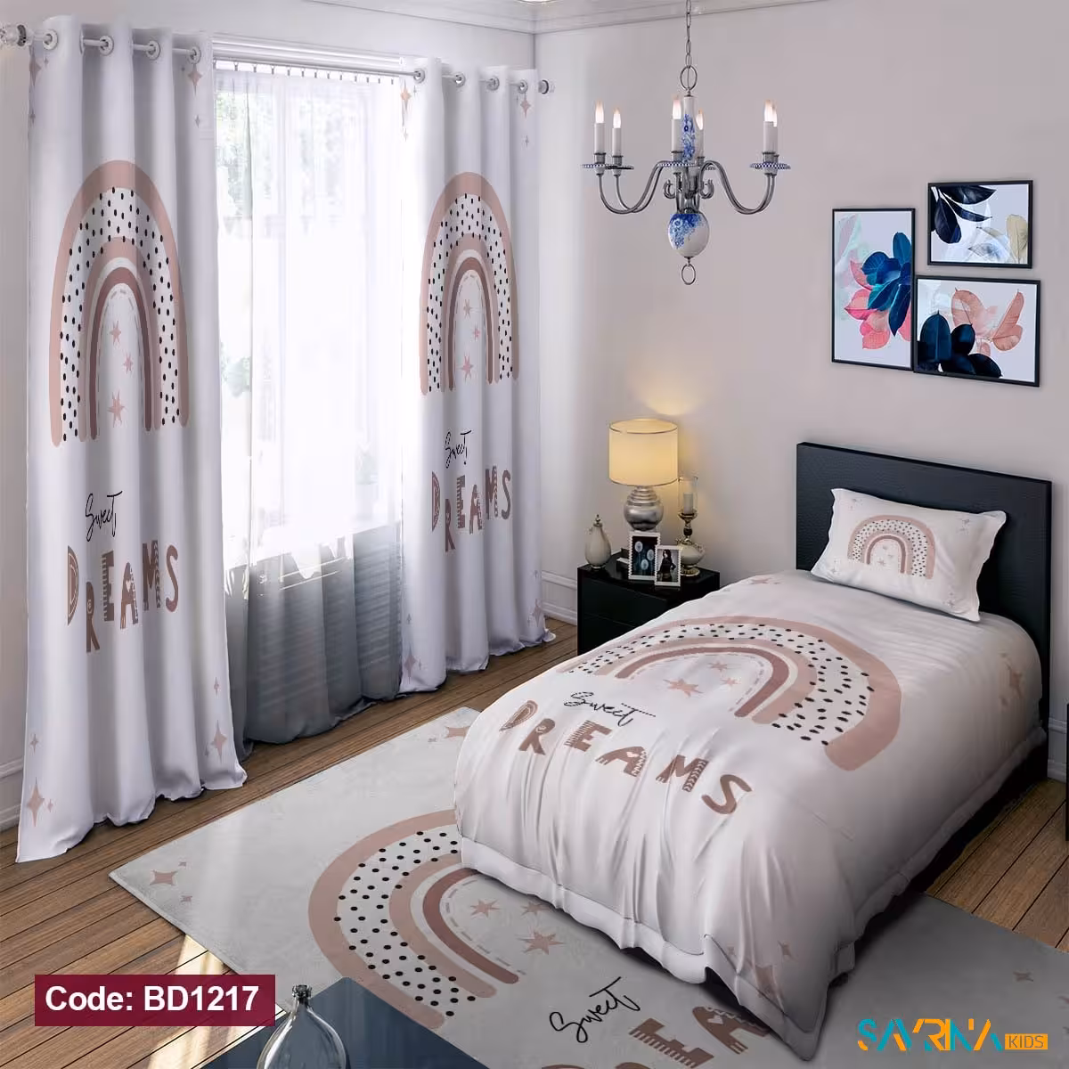 ست اتاق خواب طرح رنگین کمان کد BD1217