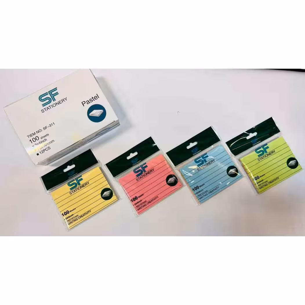 پست ایت100برگ76*101الوان خطدار پاستلی اس اف کدSF-311