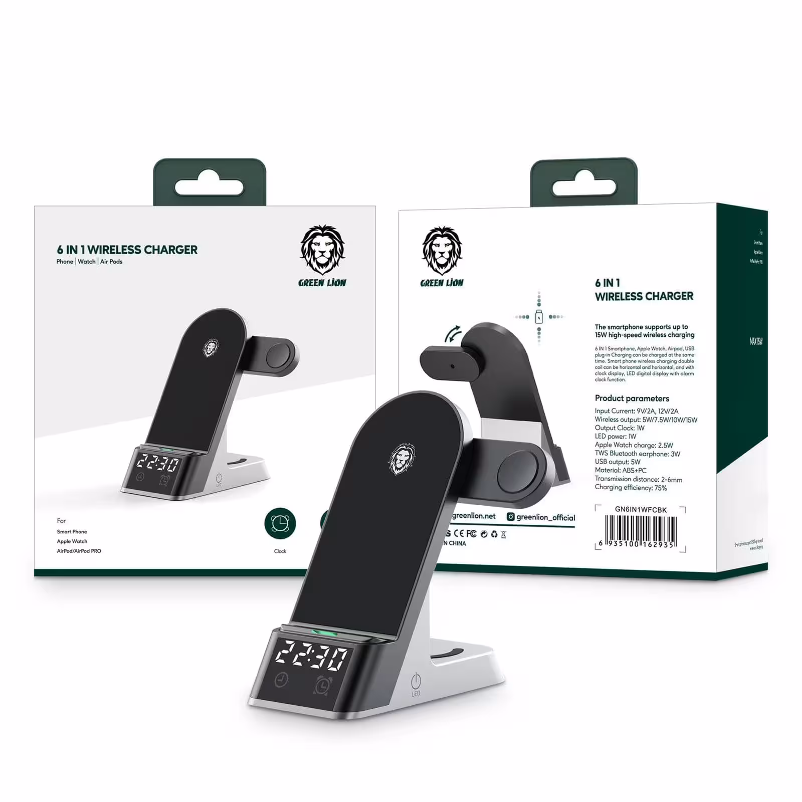 شارژر وایرلس 6 کاره گرین Green 6 in 1 Wireless Charger