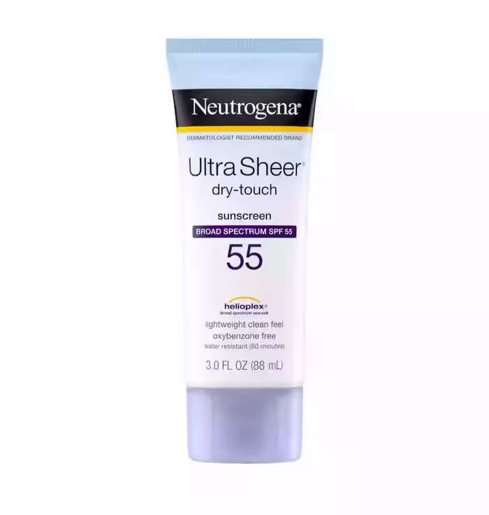 کرم ضد آفتاب  SPF55 نوتروژینا مدل neutrogena ultra sheer sunscreen  حجم 88 میلی لیتر