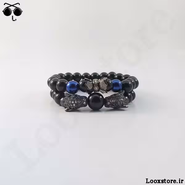 دستبند فوق لاکچری سواروسکی نگین دار طرح جگوار