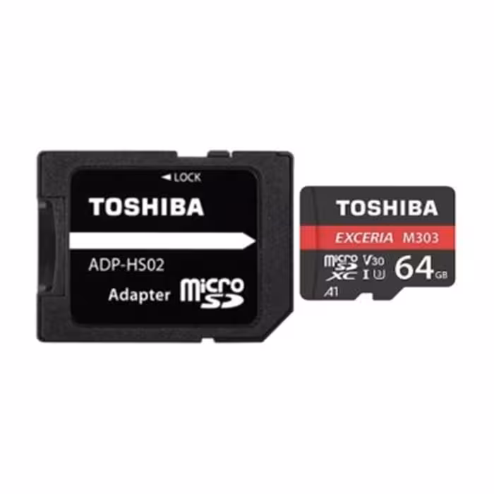 کارت حافظه microSDXC توشیبا M303 کلاس 10 سرعت 98MBps ظرفیت 64 گیگابایت همراه با آداپتور SD
