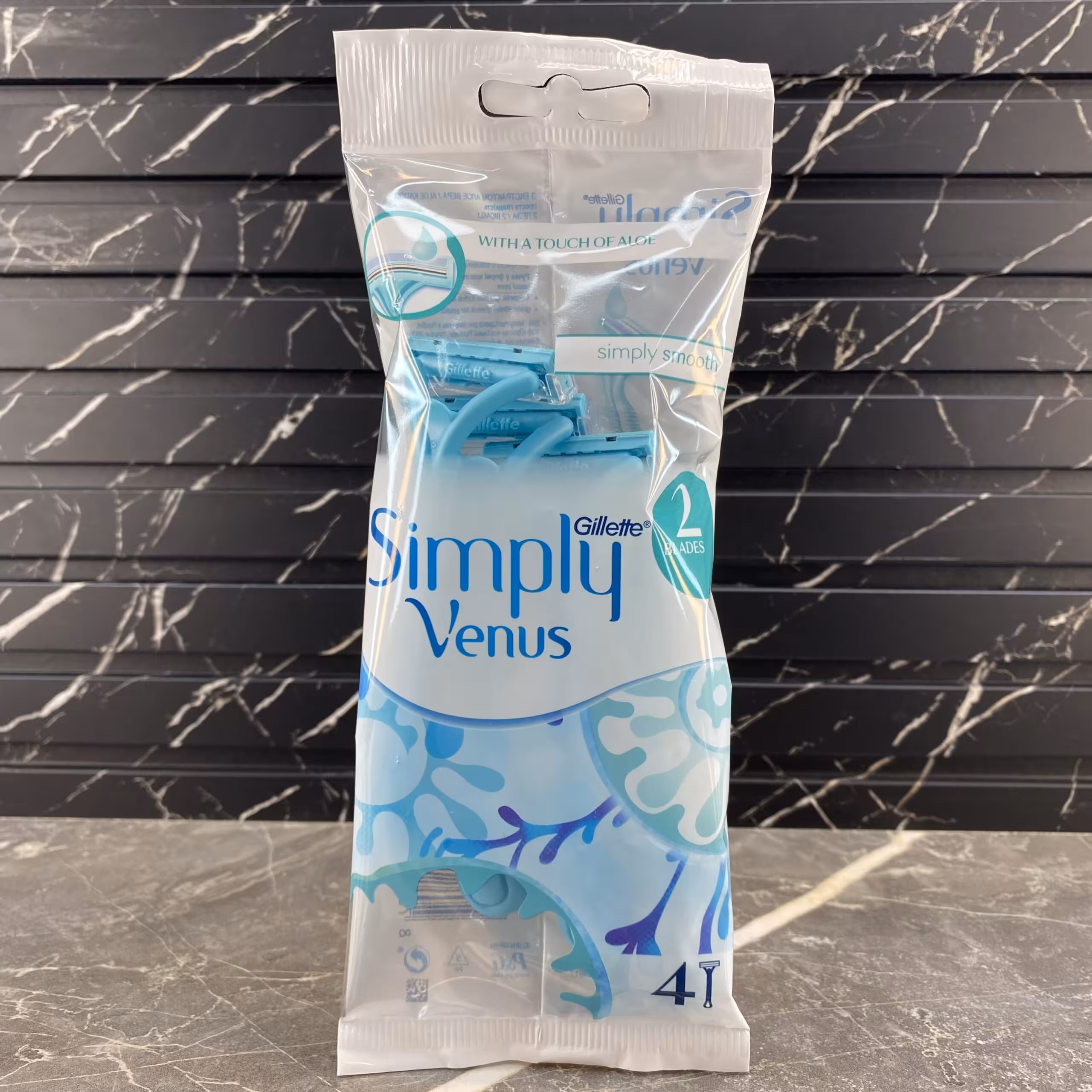 خودتراش زنانه 2 تیغه ژیلت مدل simply venus بسته 4 عددی