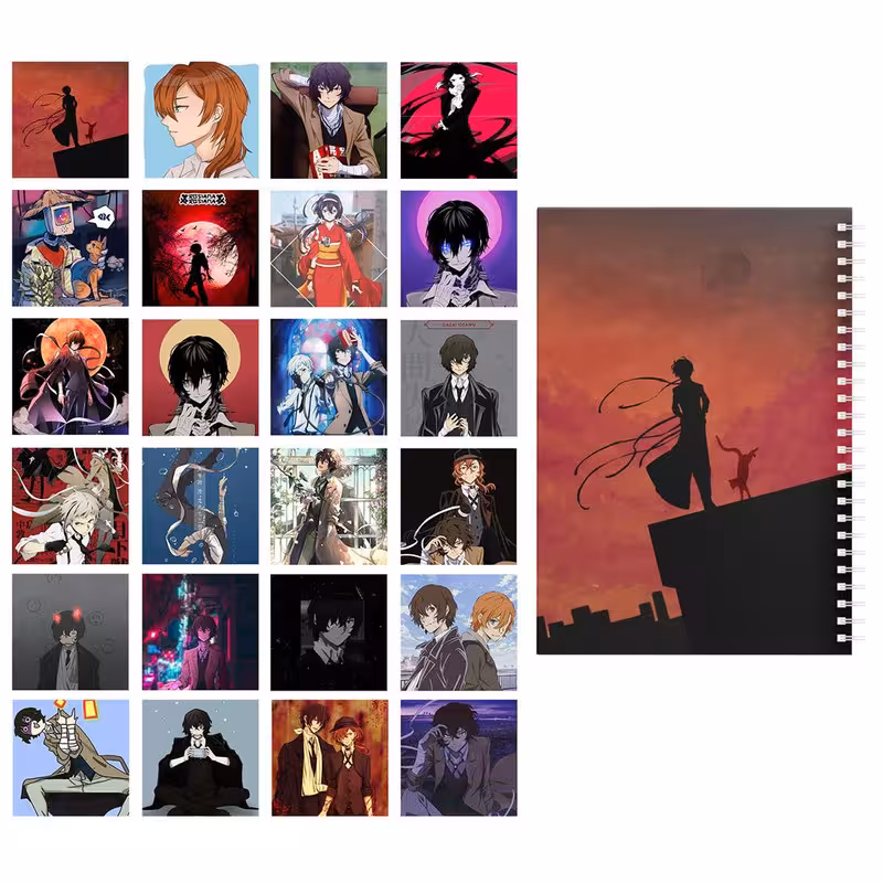 دفتر مشق باژیکان طرح انیمه سگ های ولگرد بانگو کد 20215756 به همراه فتوکارت مجموعه 24 عددی