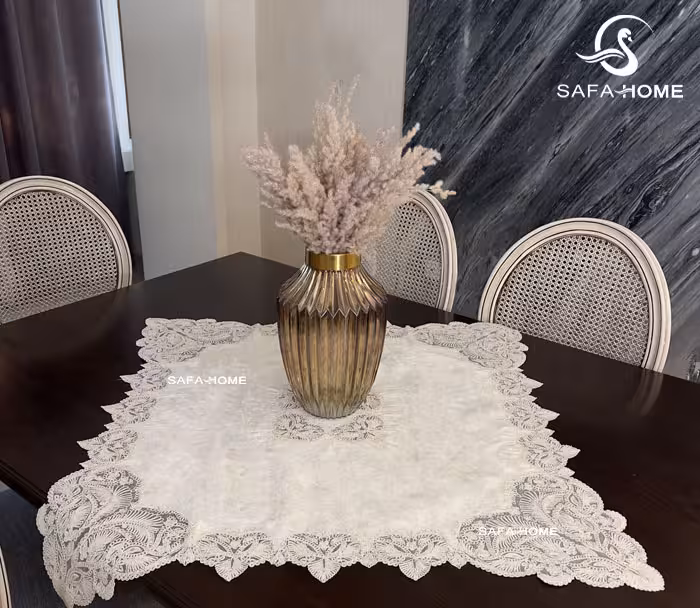 رومیزی مربع 90×90 طرح اسلیمی