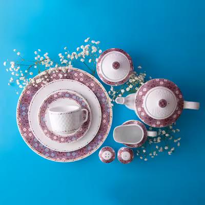 سرویس غذاخوری 102 پارچه چینی زرین ایران مدل رادیانس توسکانی درجه یک