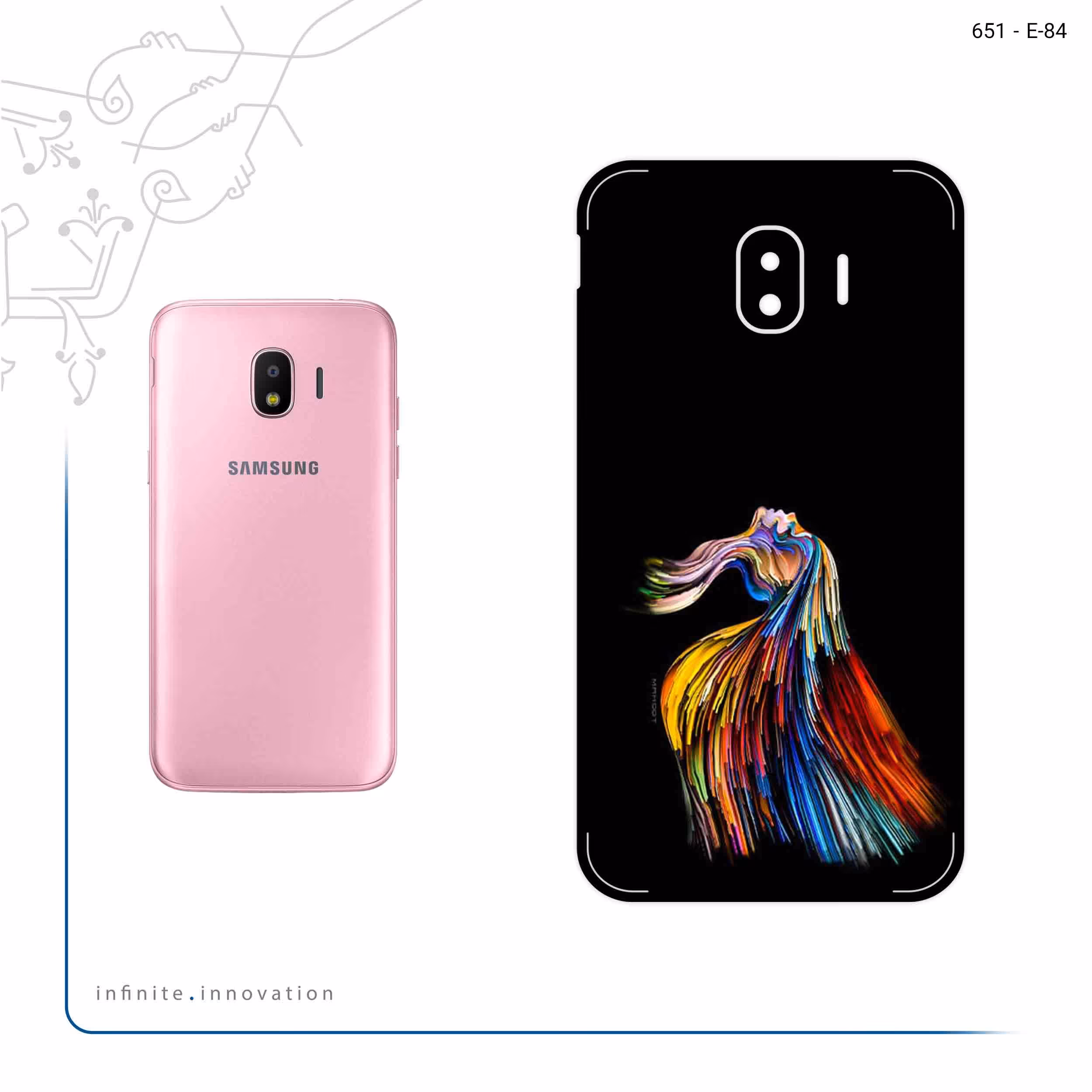 برچسب پوششی ماهوت مدل Rainbow Hair Digital Art مناسب برای گوشی موبایل سامسونگ Galaxy J2 Pro 2018