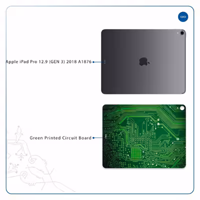 برچسب پوششی ماهوت مدل Green Printed Circuit Board مناسب برای تبلت اپل iPad Pro 12.9 (GEN 3) 2018 A1876