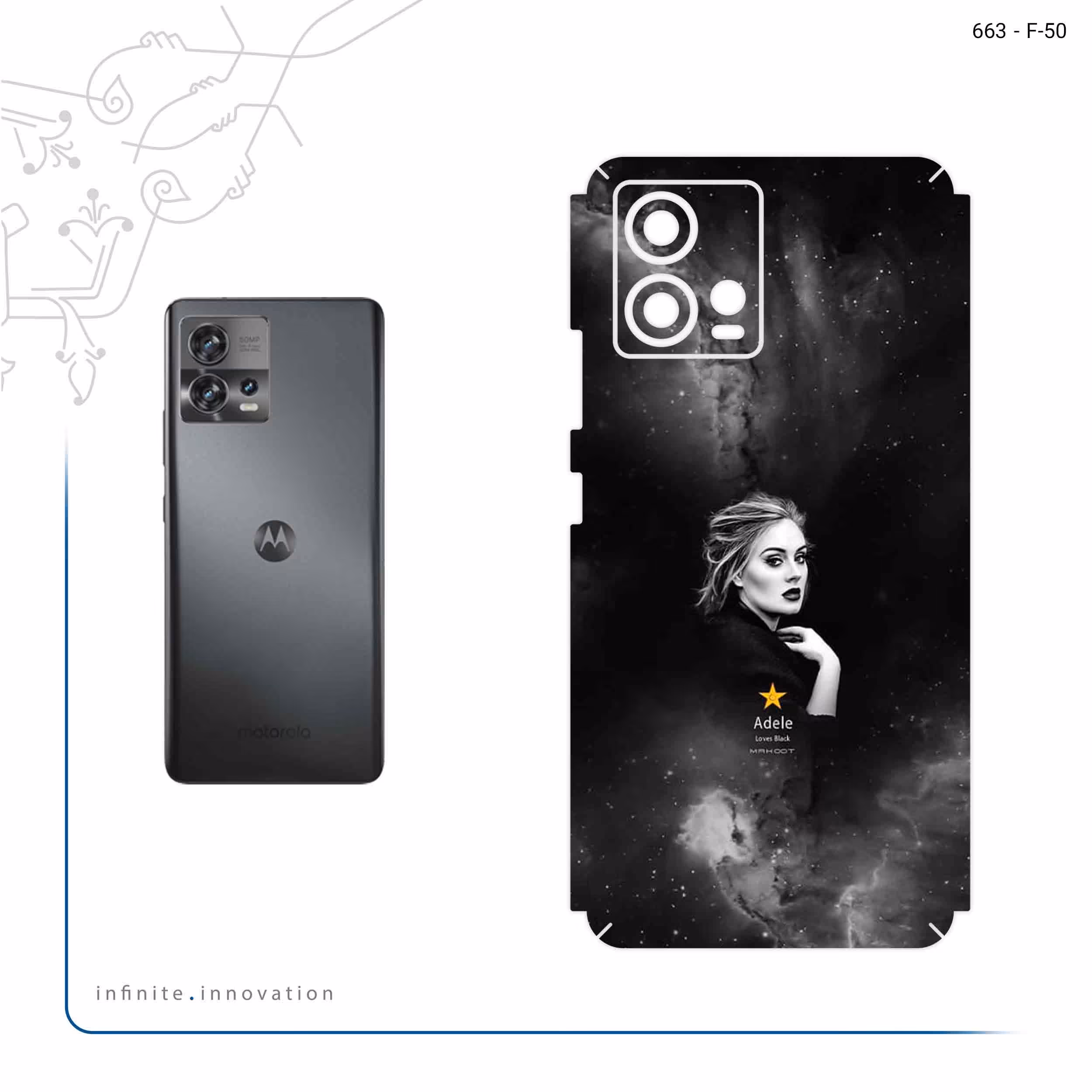 برچسب پوششی ماهوت مدل Adele مناسب برای گوشی موبایل موتورولا Edge 30 Fusion