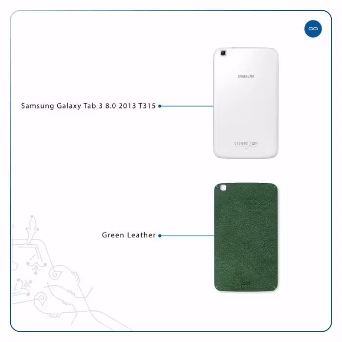 برچسب پوششی ماهوت مدل Green-Leather مناسب برای تبلت سامسونگ Galaxy Tab 3 8.0 2013 T315