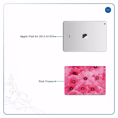 برچسب پوششی ماهوت مدل Pink-Flower مناسب برای تبلت اپل iPad Air 2013 A1476