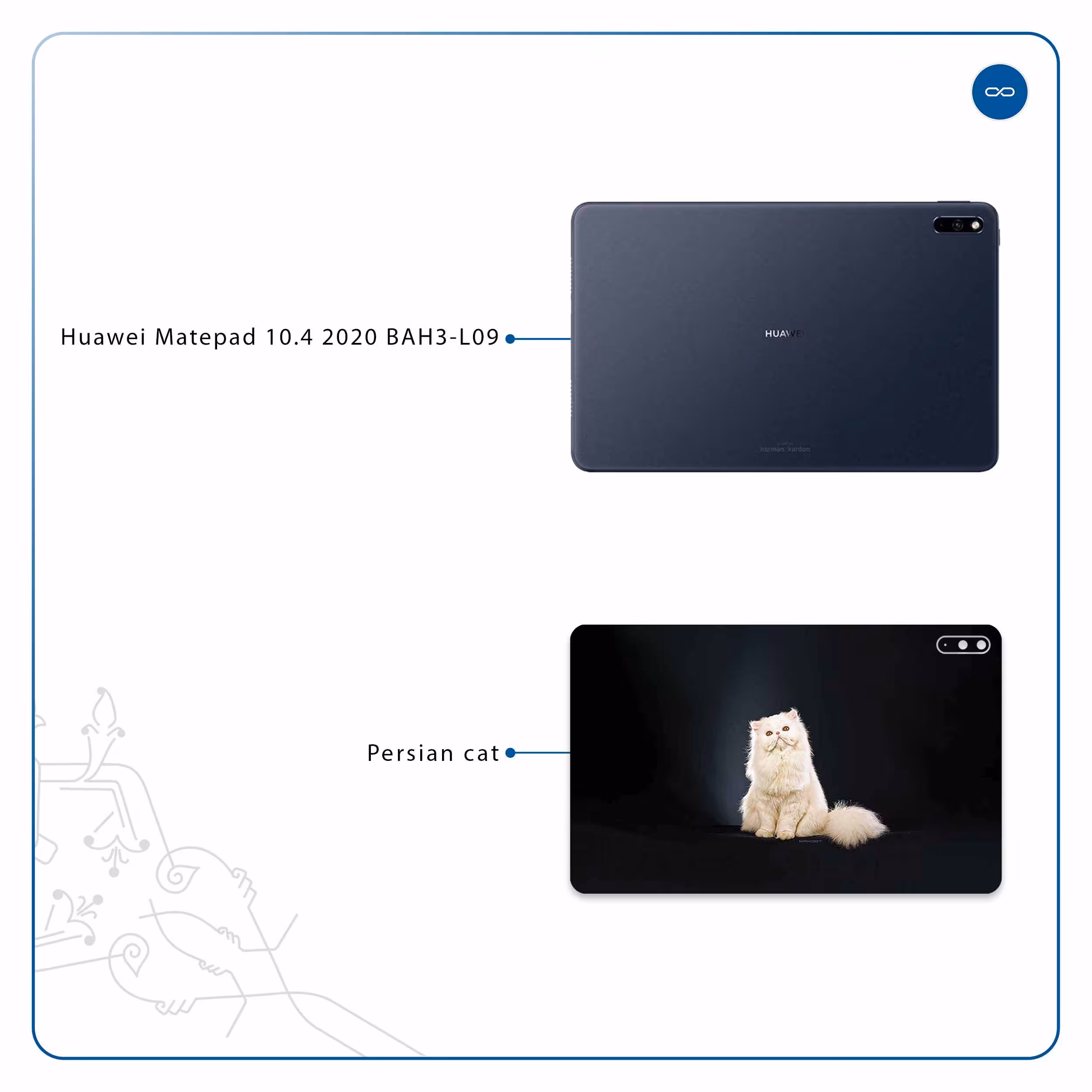 برچسب پوششی ماهوت مدل Persian cat مناسب برای تبلت هوآوی Matepad 10.4 2020 BAH3-L09