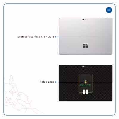 برچسب پوششی ماهوت مدل Rolex-Logo مناسب برای تبلت مایکروسافت Surface Pro 4 2015
